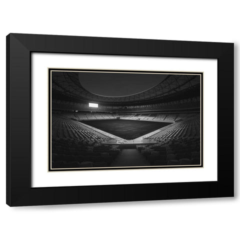 Prologue Black Modern Wood Framed Art Print with Double Matting by Wang, Alvin