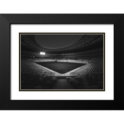 Prologue Black Modern Wood Framed Art Print with Double Matting by Wang, Alvin