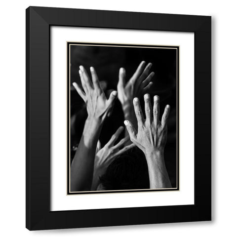 Kecak Dance Black Modern Wood Framed Art Print with Double Matting by Erkmen, Ugur