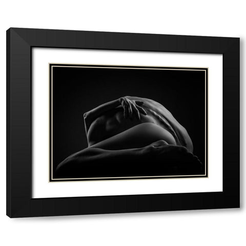 Bending Together Black Modern Wood Framed Art Print with Double Matting by Valevicius, Aurimas