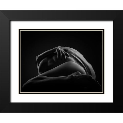 Bending Together Black Modern Wood Framed Art Print with Double Matting by Valevicius, Aurimas