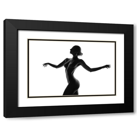 Silhouette Black Modern Wood Framed Art Print with Double Matting by Anton, Rostovskiy