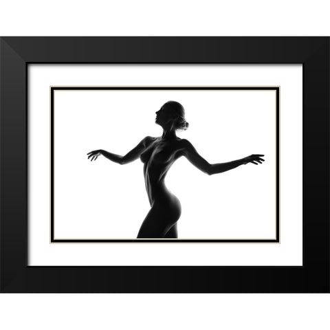Silhouette Black Modern Wood Framed Art Print with Double Matting by Anton, Rostovskiy