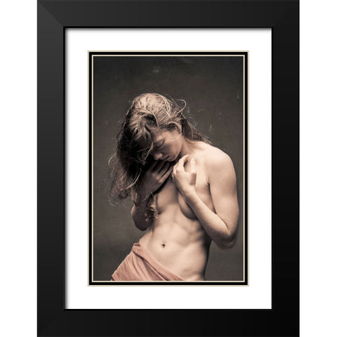 Poppy Ii Black Modern Wood Framed Art Print with Double Matting by Huber, Markus