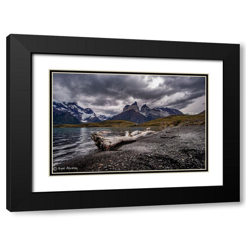 Torres Del Pine Black Modern Wood Framed Art Print with Double Matting by Alcalay, Eyal