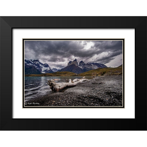 Torres Del Pine Black Modern Wood Framed Art Print with Double Matting by Alcalay, Eyal