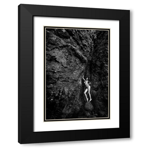 Cave Black Modern Wood Framed Art Print with Double Matting by Gil Raga, Joan
