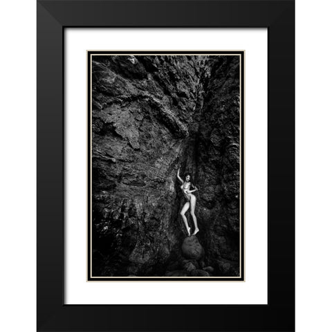 Cave Black Modern Wood Framed Art Print with Double Matting by Gil Raga, Joan