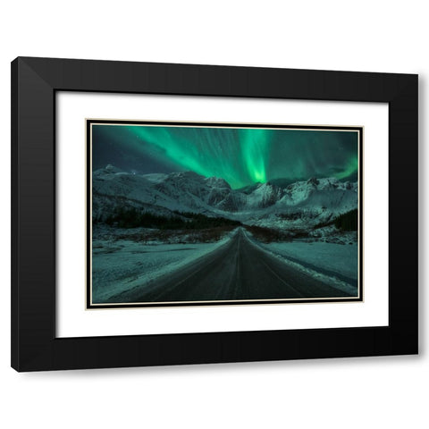 Green Lady Black Modern Wood Framed Art Print with Double Matting by Gonzalez, Carlos