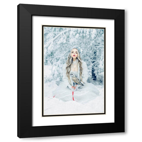 Snowmaiden Black Modern Wood Framed Art Print with Double Matting by Bolgov (Axe), Ruslan