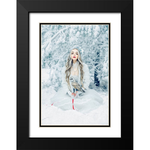Snowmaiden Black Modern Wood Framed Art Print with Double Matting by Bolgov (Axe), Ruslan
