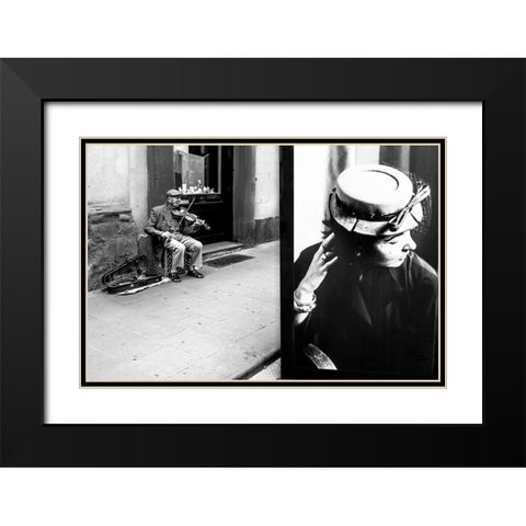 Shes Bored Black Modern Wood Framed Art Print with Double Matting by Martinelli, Francesco