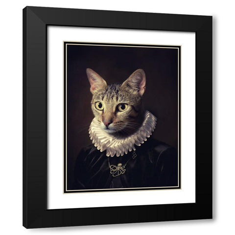 Sir Kiko Black Modern Wood Framed Art Print with Double Matting by Dias, Paulo