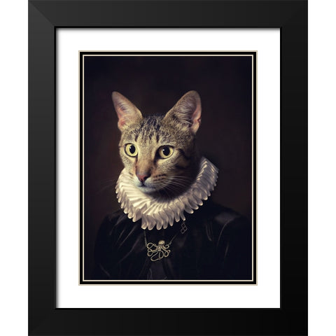 Sir Kiko Black Modern Wood Framed Art Print with Double Matting by Dias, Paulo
