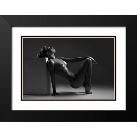 Glare Black Modern Wood Framed Art Print with Double Matting by Markachev, Leonid