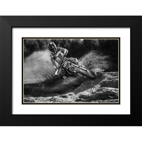 MXGP Black Modern Wood Framed Art Print with Double Matting by Szabo, Attila