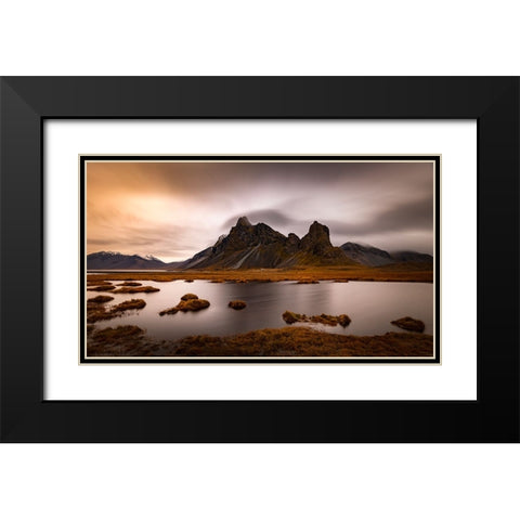 Eystrahorn Black Modern Wood Framed Art Print with Double Matting by Capitao, Goncalo