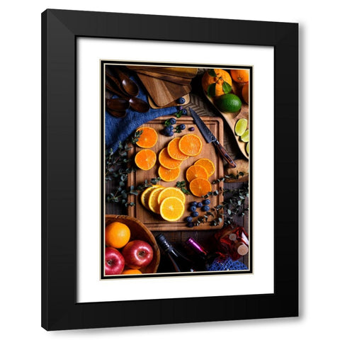 Fruit table Black Modern Wood Framed Art Print with Double Matting by Aoki, Juri