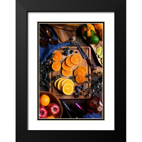 Fruit table Black Modern Wood Framed Art Print with Double Matting by Aoki, Juri