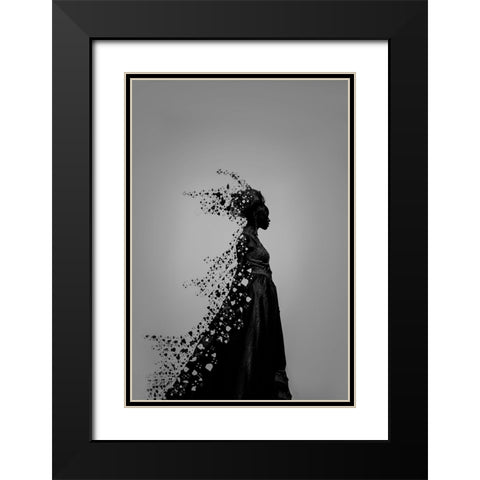 Elegant Fashion Model Black Modern Wood Framed Art Print with Double Matting by Liu, Jessie