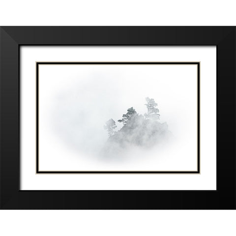 mystic Mountain Black Modern Wood Framed Art Print with Double Matting by Schmidtke, Holger