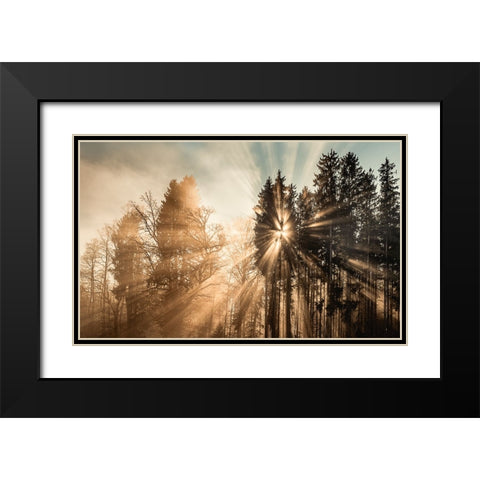 Fading away Black Modern Wood Framed Art Print with Double Matting by Eisenmann, Ulrike