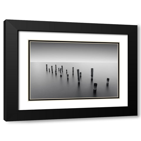 Invisible Links Black Modern Wood Framed Art Print with Double Matting by Massera, Dante