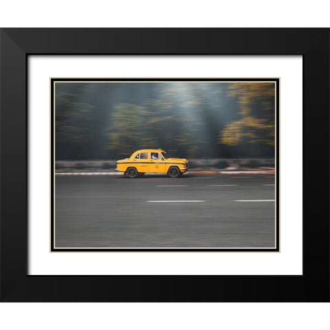 The yellow beast Black Modern Wood Framed Art Print with Double Matting by Majumder, Susnata