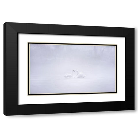 Love In The Foggy Morning Black Modern Wood Framed Art Print with Double Matting by Zhang, Joan