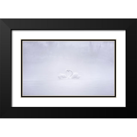 Love In The Foggy Morning Black Modern Wood Framed Art Print with Double Matting by Zhang, Joan