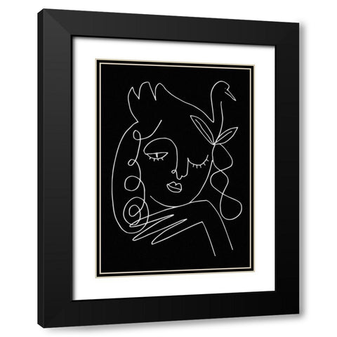 lineart_swan_black_vector_005 Black Modern Wood Framed Art Print with Double Matting by 1x Studio II