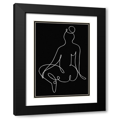 lineart_nude black pica_002_Black Black Modern Wood Framed Art Print with Double Matting by 1x Studio II