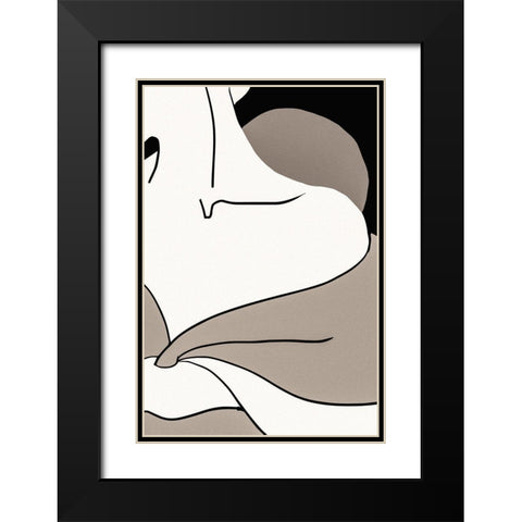 matisse_shoulder_vector_002_Black Black Modern Wood Framed Art Print with Double Matting by 1x Studio II