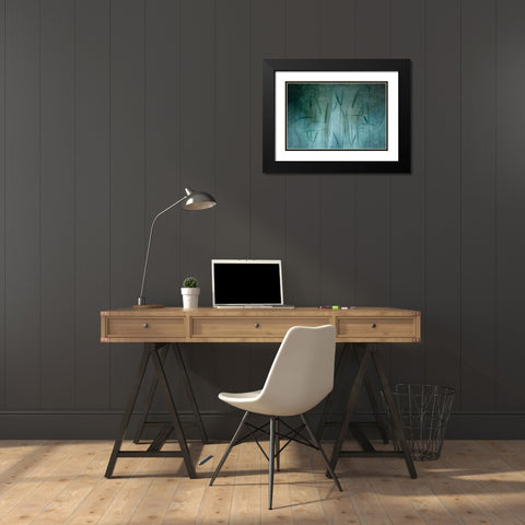 Grain In Soft Blue Black Modern Wood Framed Art Print with Double Matting by van Son, Greetje