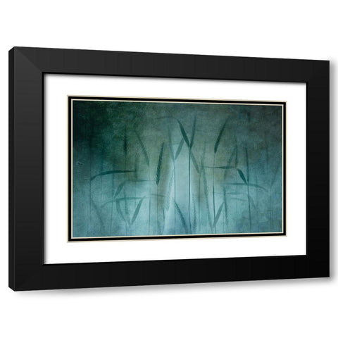 Grain In Soft Blue Black Modern Wood Framed Art Print with Double Matting by van Son, Greetje
