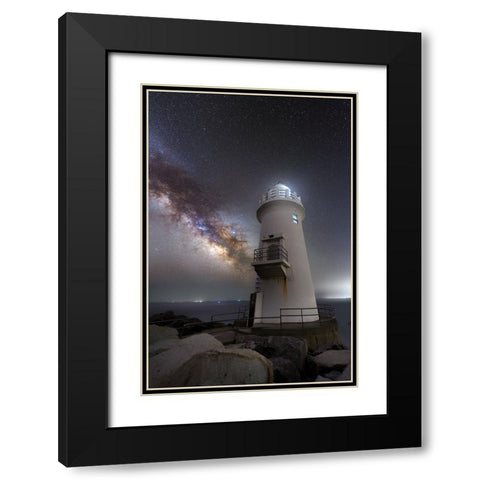 Milestone Black Modern Wood Framed Art Print with Double Matting by Harlock
