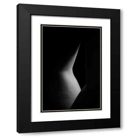 Lines Black Modern Wood Framed Art Print with Double Matting by Bosogea-Tudor, Ileana