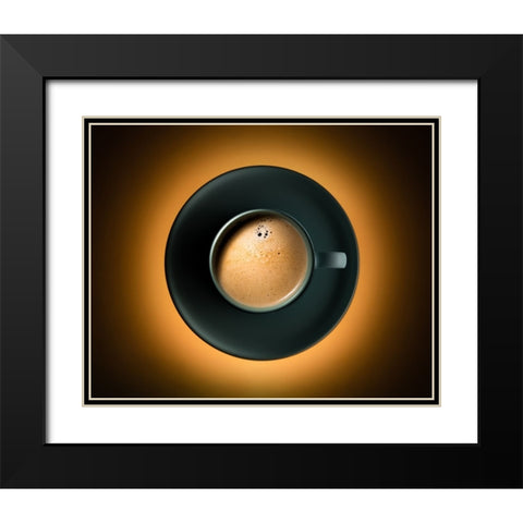 Coffee Eclipse Black Modern Wood Framed Art Print with Double Matting by Morozov, Konstantin