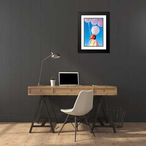 Head In The Clouds. Black Modern Wood Framed Art Print with Double Matting by Charley, William