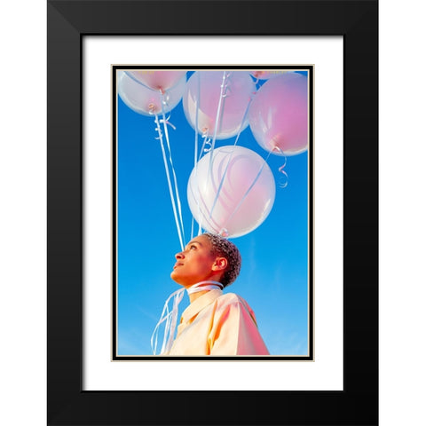 Head In The Clouds. Black Modern Wood Framed Art Print with Double Matting by Charley, William
