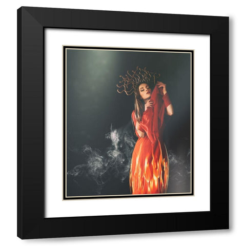 Medusa Black Modern Wood Framed Art Print with Double Matting by Ulfig Arps, Sandra