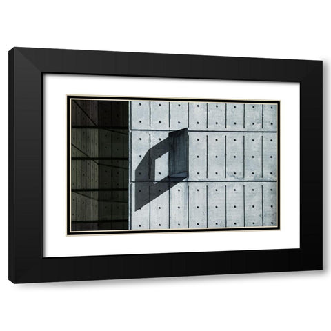 Urban Abstract Black Modern Wood Framed Art Print with Double Matting by Schuster, Inge