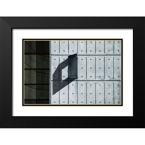 Urban Abstract Black Modern Wood Framed Art Print with Double Matting by Schuster, Inge