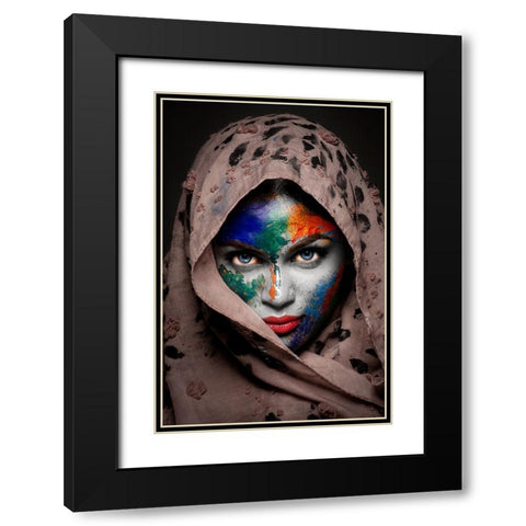 DUALISM Black Modern Wood Framed Art Print with Double Matting by Bhattacharyya, Partha