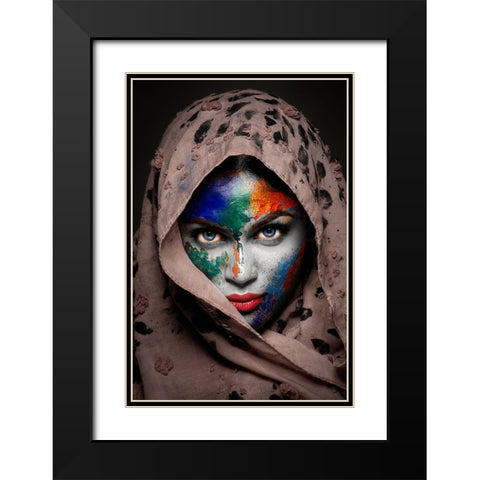 DUALISM Black Modern Wood Framed Art Print with Double Matting by Bhattacharyya, Partha