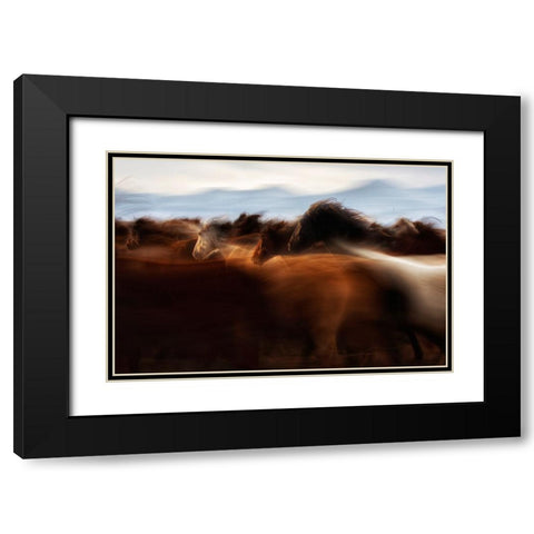 The Spirit Of Freedom Black Modern Wood Framed Art Print with Double Matting by Turkmen, Timur