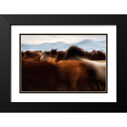 The Spirit Of Freedom Black Modern Wood Framed Art Print with Double Matting by Turkmen, Timur