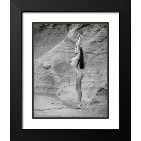 Cofete Beach Black Modern Wood Framed Art Print with Double Matting by Gil Raga, Joan