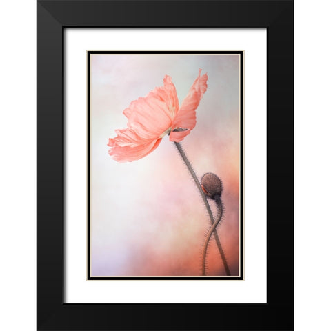 Tenderness Black Modern Wood Framed Art Print with Double Matting by Lenka