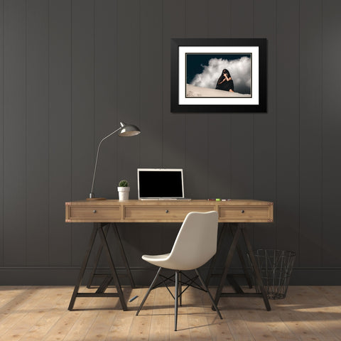I talk to God, but the sky is empty Black Modern Wood Framed Art Print with Double Matting by Bolgov (Axe), Ruslan